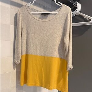 Colorblock cream and Yellow Women's Top